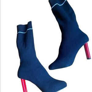 Stretch Knit Sock Booties BLACK size 6 womens